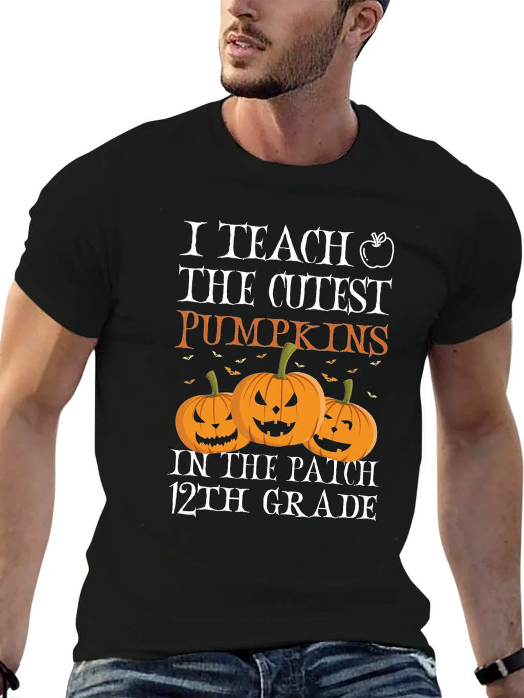 Cute Halloween Teacher T-Shirt: I Teach the Cutest Pumpkins product image 5