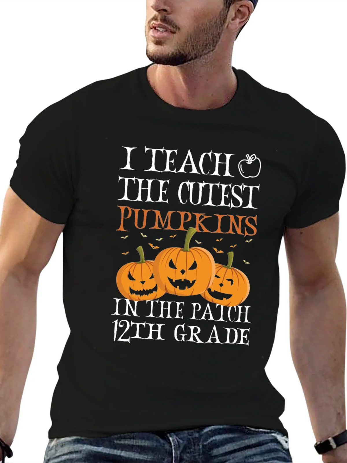 Cute Halloween Teacher T-Shirt: I Teach the Cutest Pumpkins product image 5