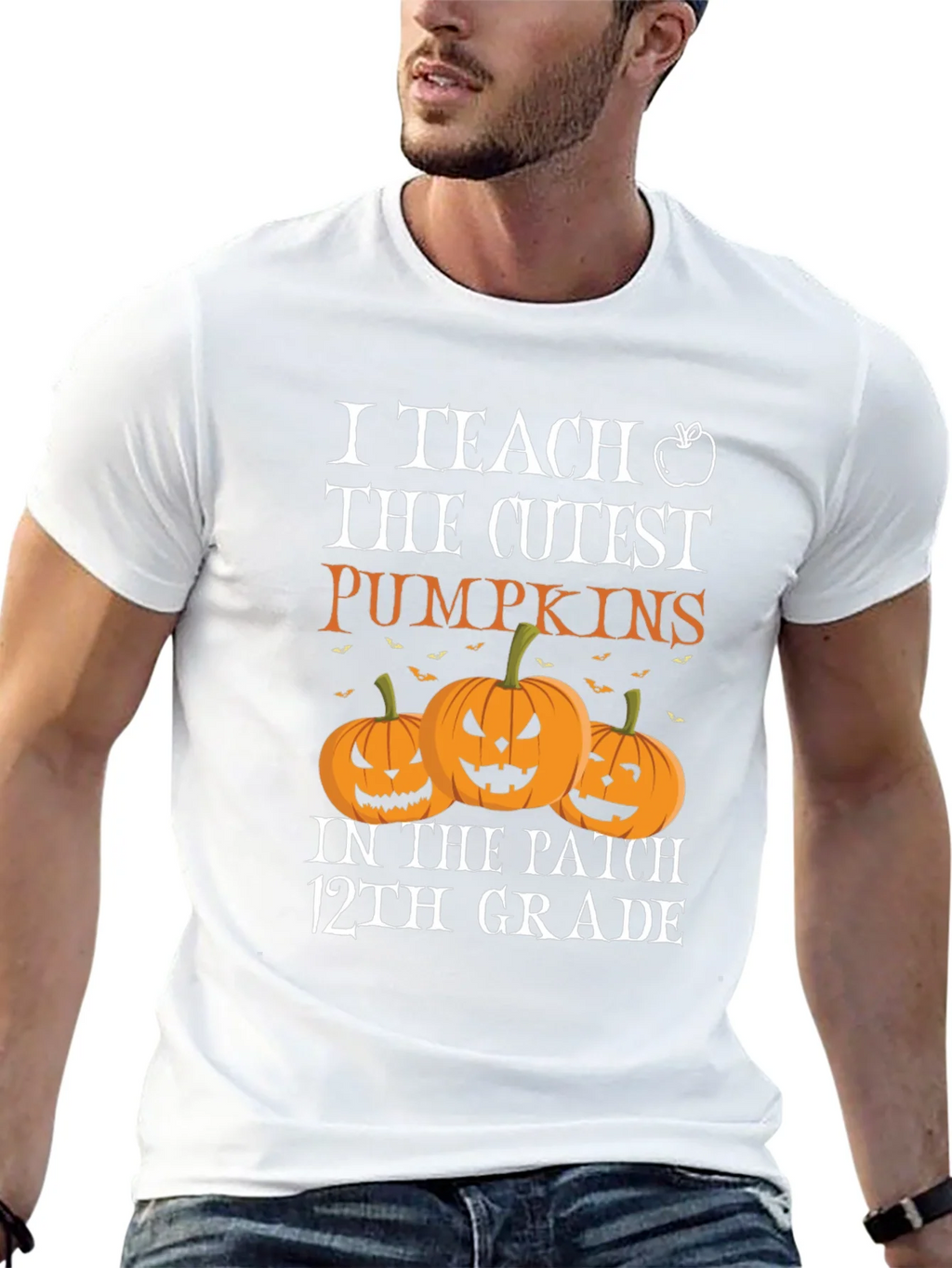 Cute Halloween Teacher T-Shirt: I Teach the Cutest Pumpkins product image 8