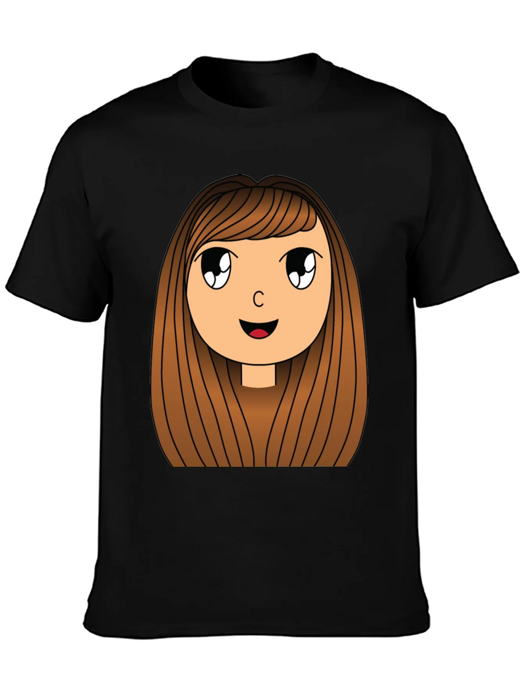 Cartoon Girl Graphic Print Black T-Shirt product image 3