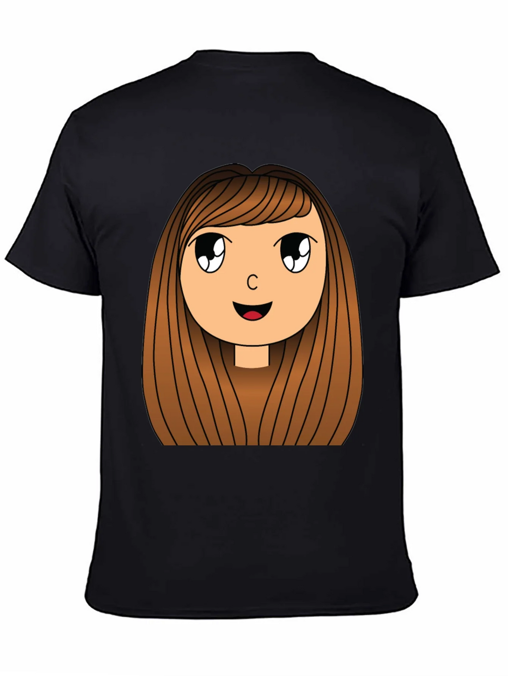 Cartoon Girl Graphic Print Black T-Shirt product image 4