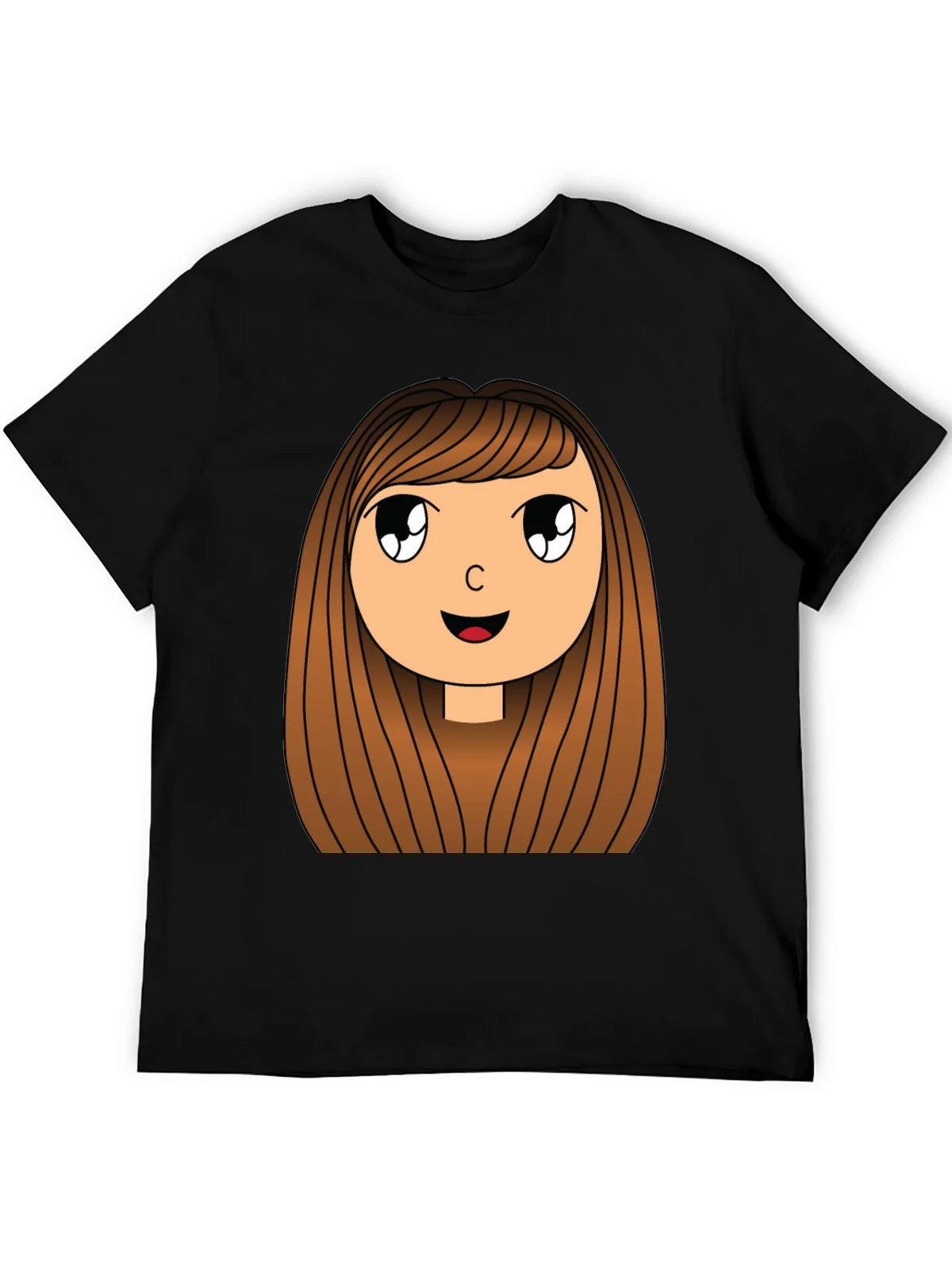 Cartoon Girl Graphic Print Black T-Shirt product image 5