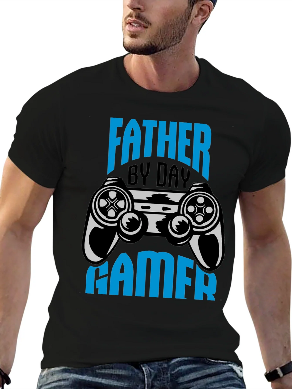 Father By Day Gamer Black T-Shirt product image 6