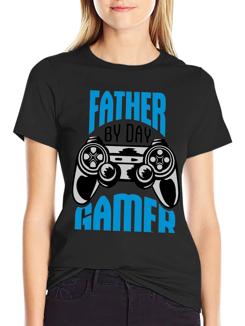 Father By Day Gamer Black T-Shirt product image 2