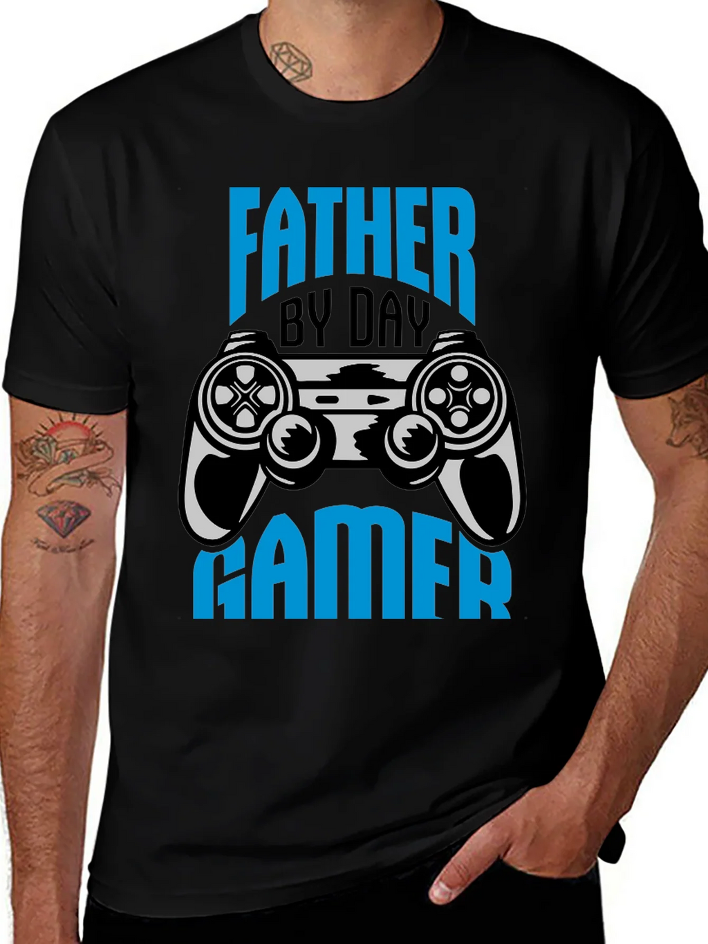 Father By Day Gamer Black T-Shirt product image 1