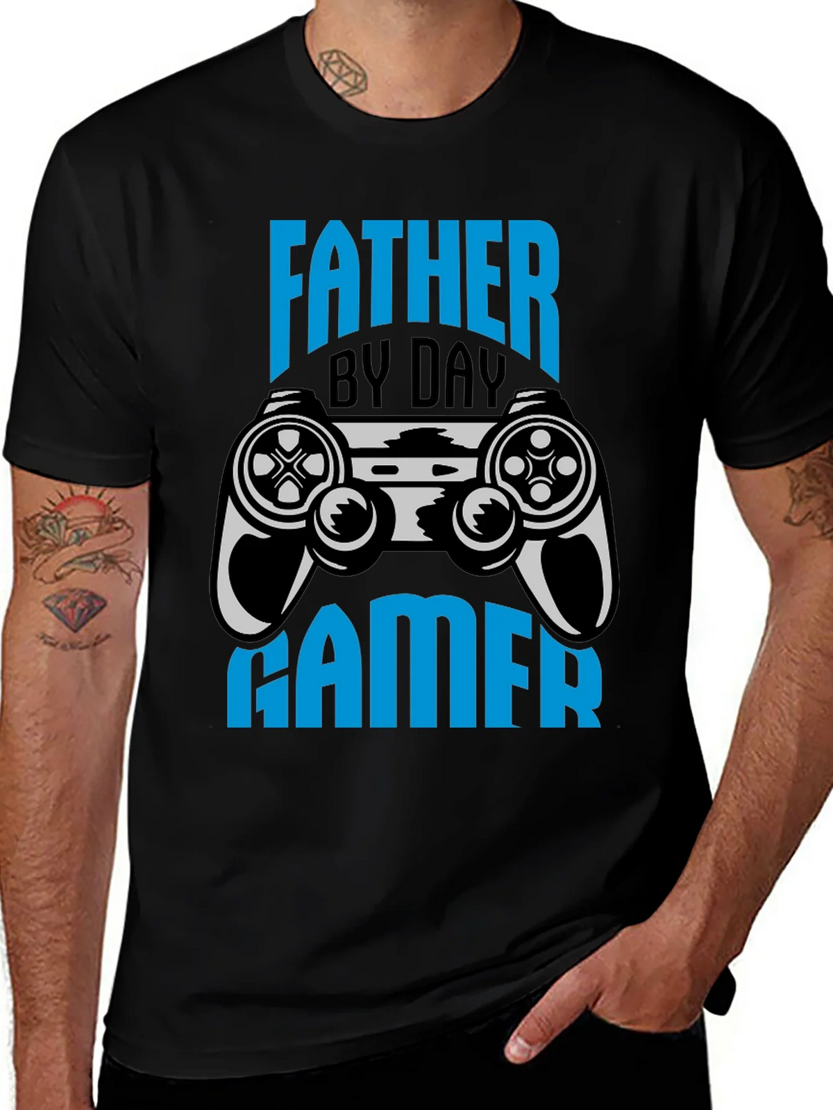 Father By Day Gamer Black T-Shirt product image 1