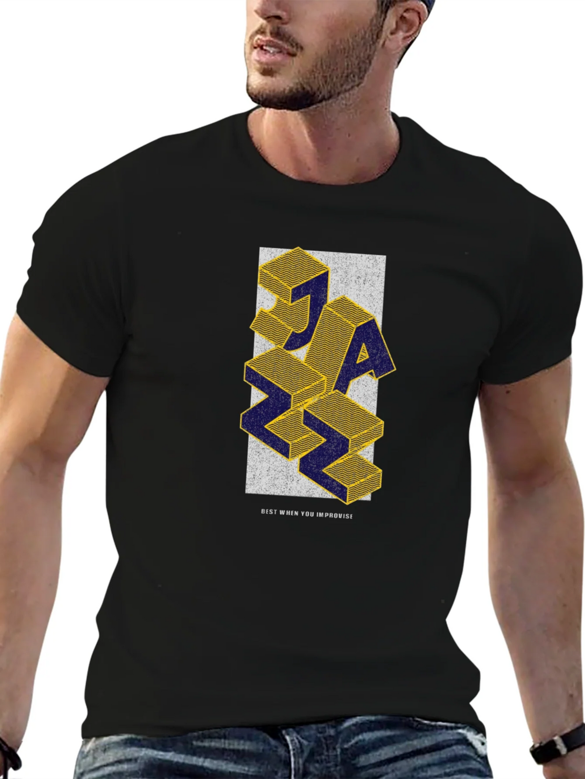 JAZZ 3D Block Graphic T-Shirt - Stylish & Unique product image 5