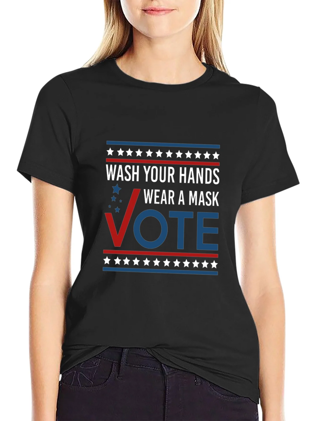 Wash Your Hands Wear A Mask Vote T-Shirt product image 2