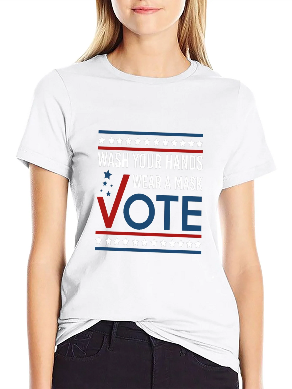 Wash Your Hands Wear A Mask Vote T-Shirt product image 8
