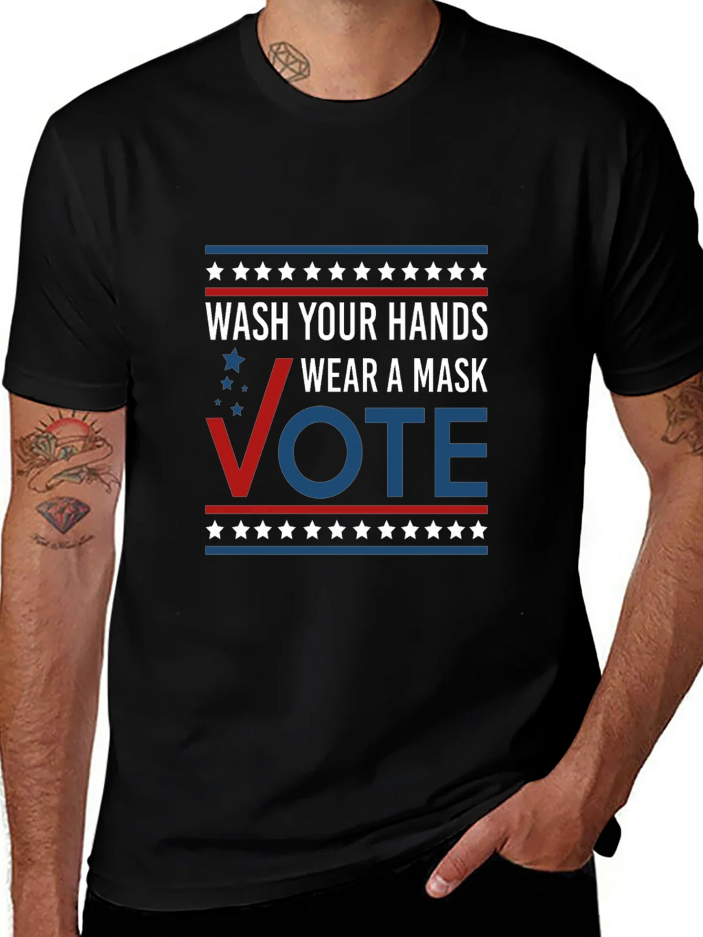 Wash Your Hands Wear A Mask Vote T-Shirt product image 1