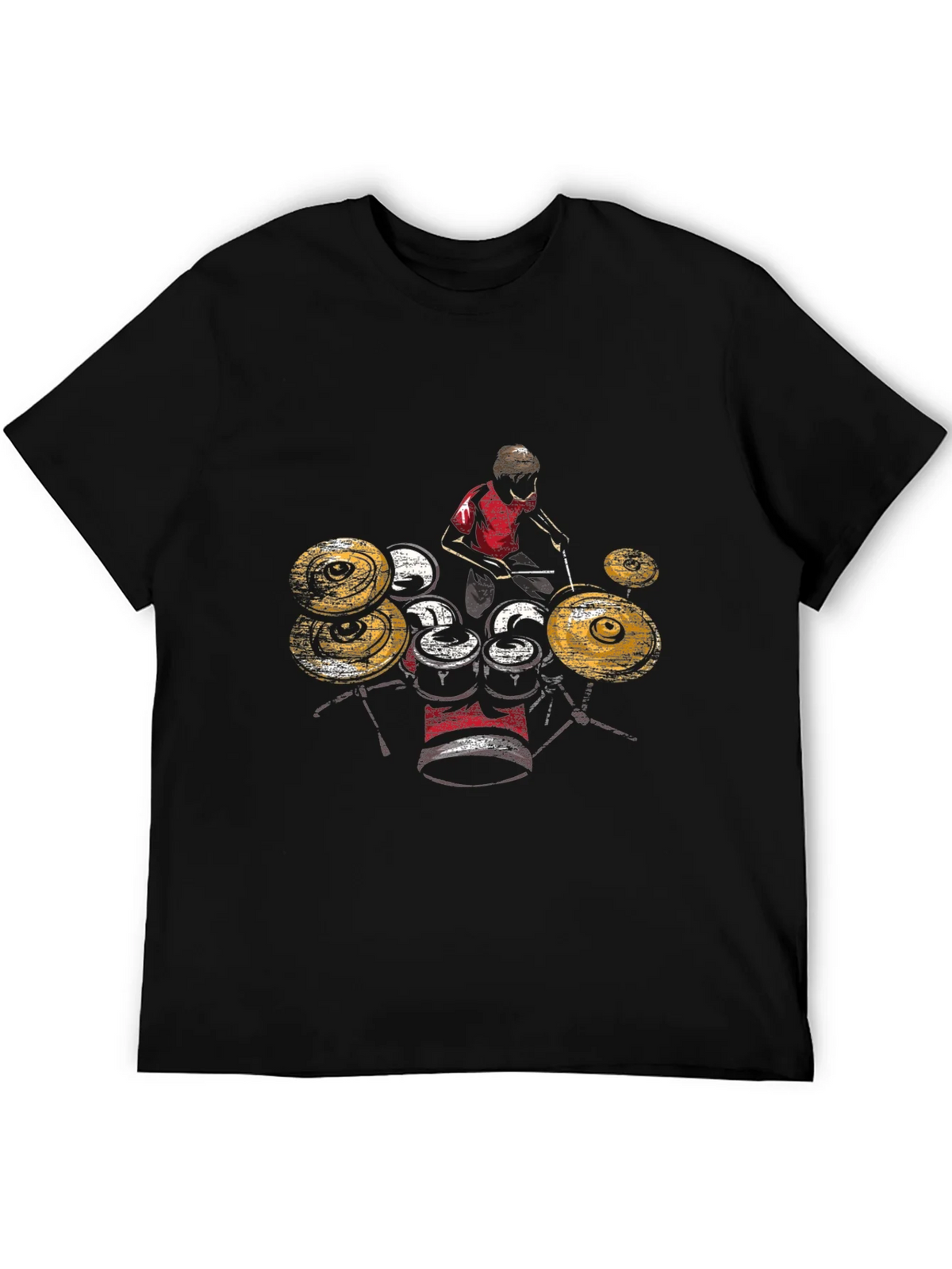 Drummer Graphic T-Shirt - Black Cotton Tee product image 4
