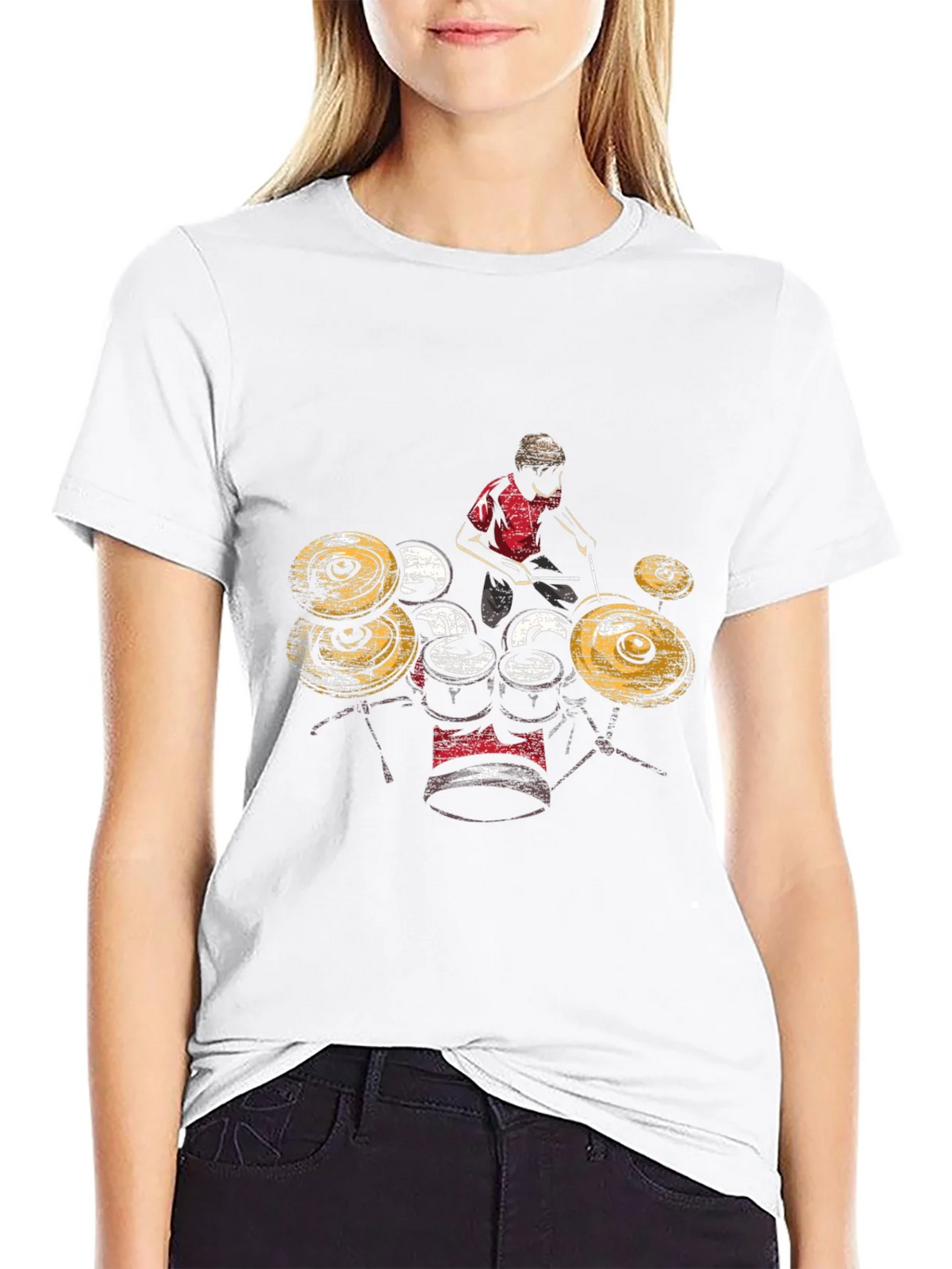 Drummer Graphic T-Shirt - Black Cotton Tee product image 7