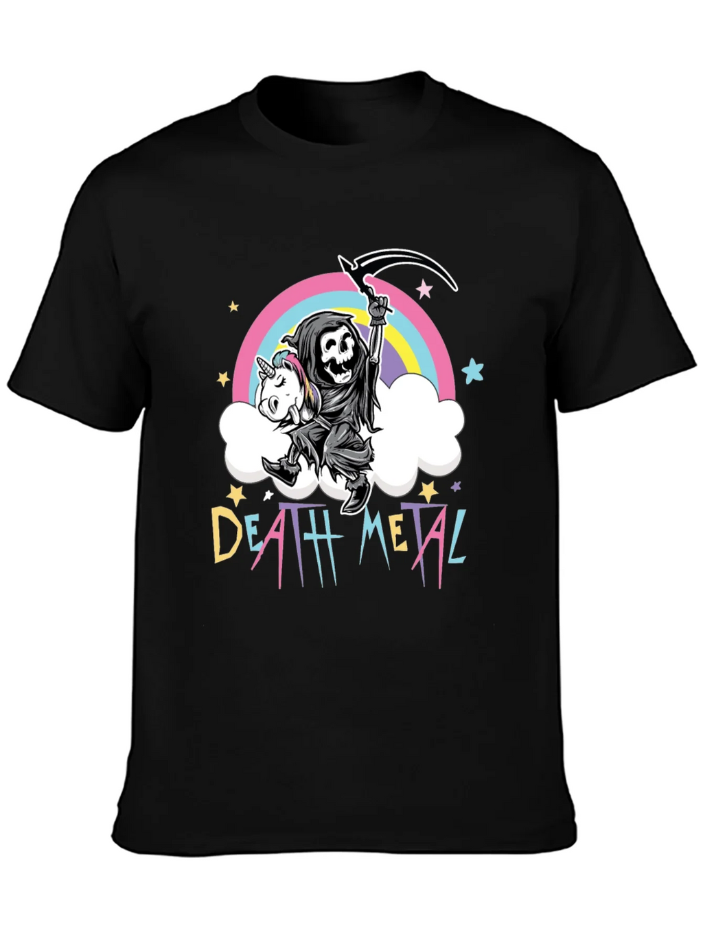 Death Metal Grim Reaper Unicorn T-Shirt product image 3