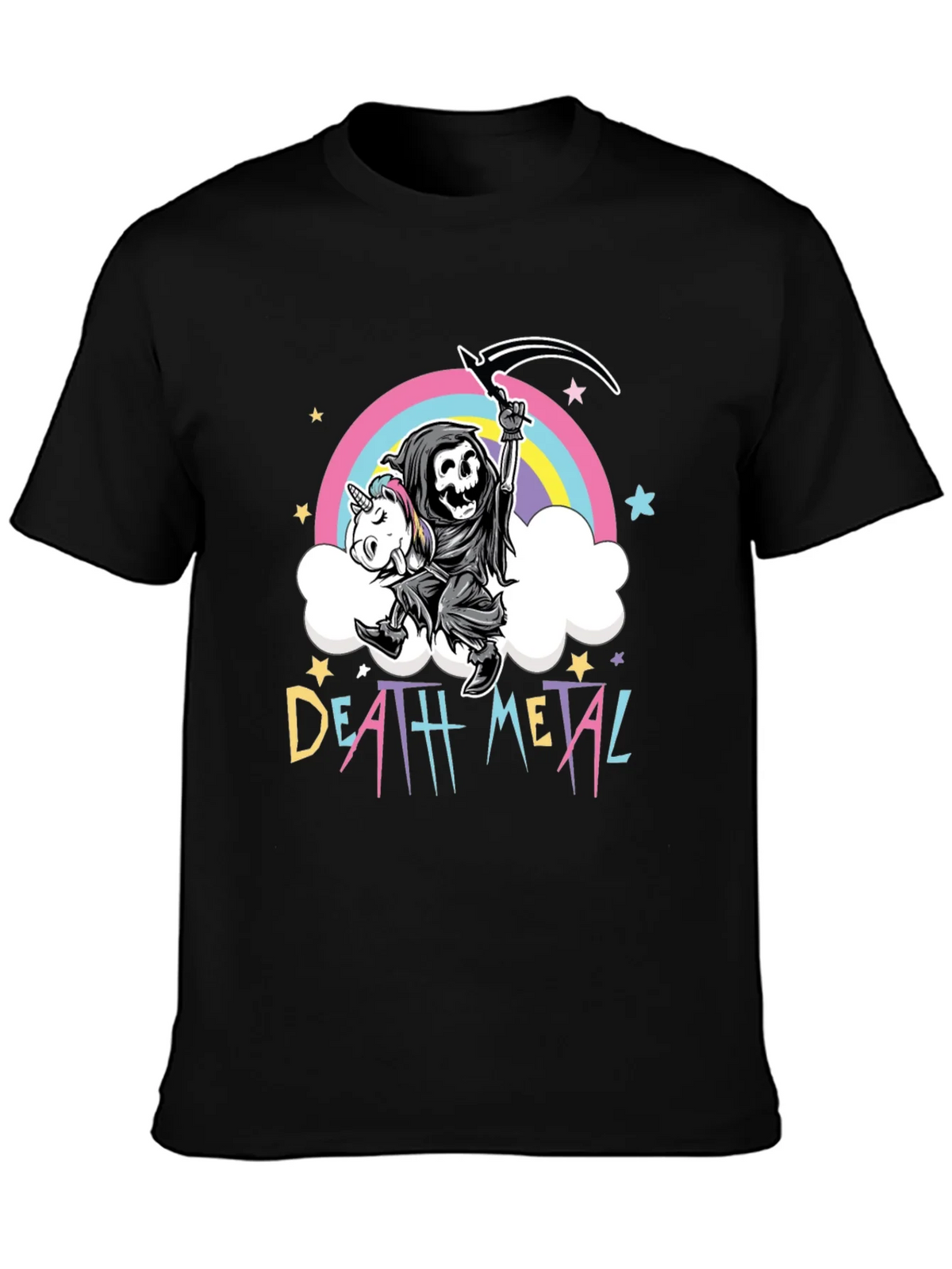 Death Metal Grim Reaper Unicorn T-Shirt product image 3