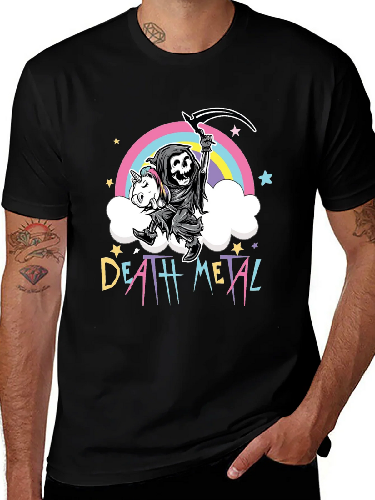 Death Metal Grim Reaper Unicorn T-Shirt product image 1