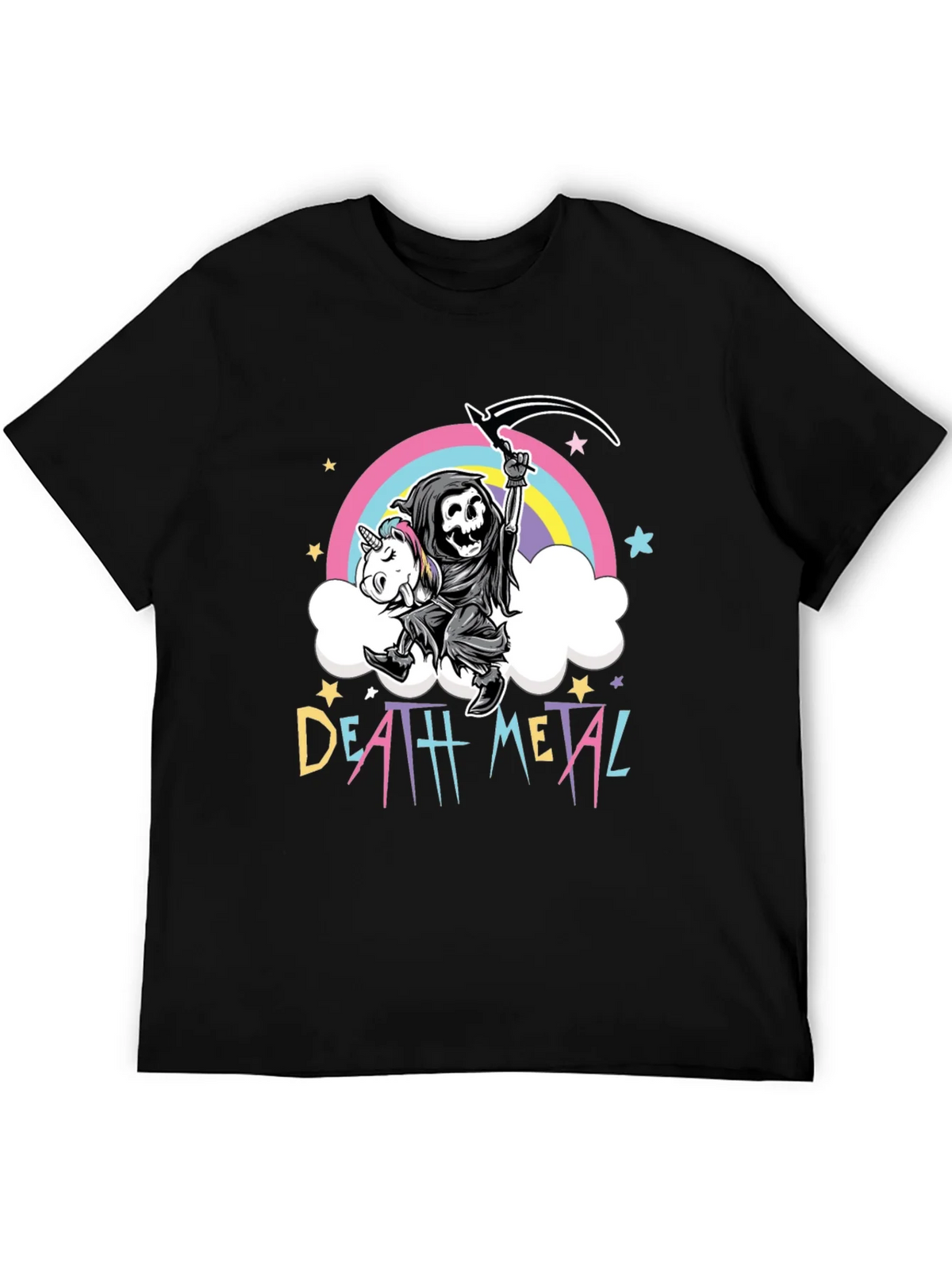 Death Metal Grim Reaper Unicorn T-Shirt product image 5
