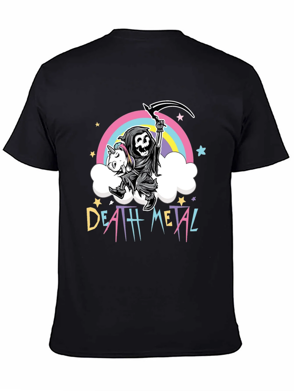 Death Metal Grim Reaper Unicorn T-Shirt product image 4