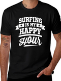 Surfing is My Happy Hour Graphic Tee - Black product image 1