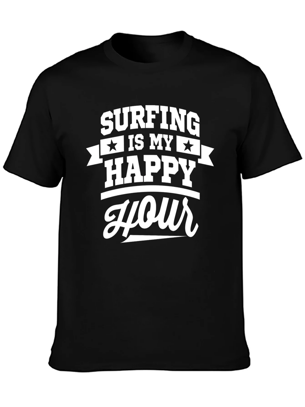 Surfing is My Happy Hour Graphic Tee - Black product image 3