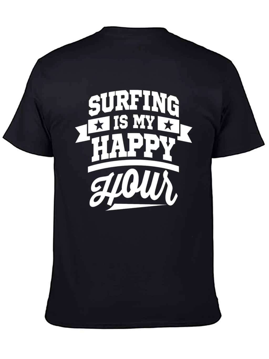 Surfing is My Happy Hour Graphic Tee - Black product image 4