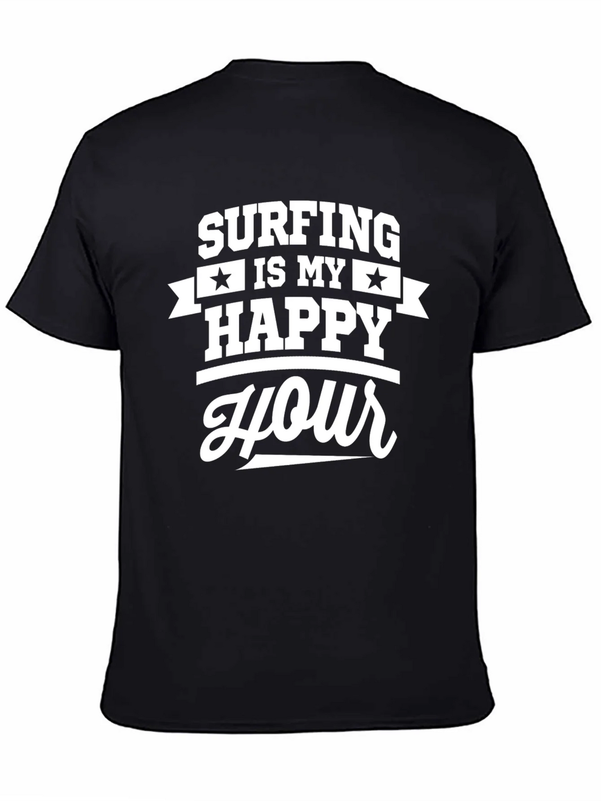 Surfing is My Happy Hour Graphic Tee - Black product image 4