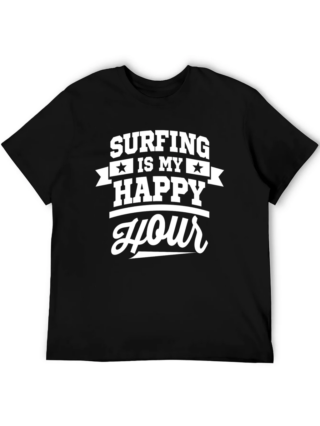 Surfing is My Happy Hour Graphic Tee - Black product image 5