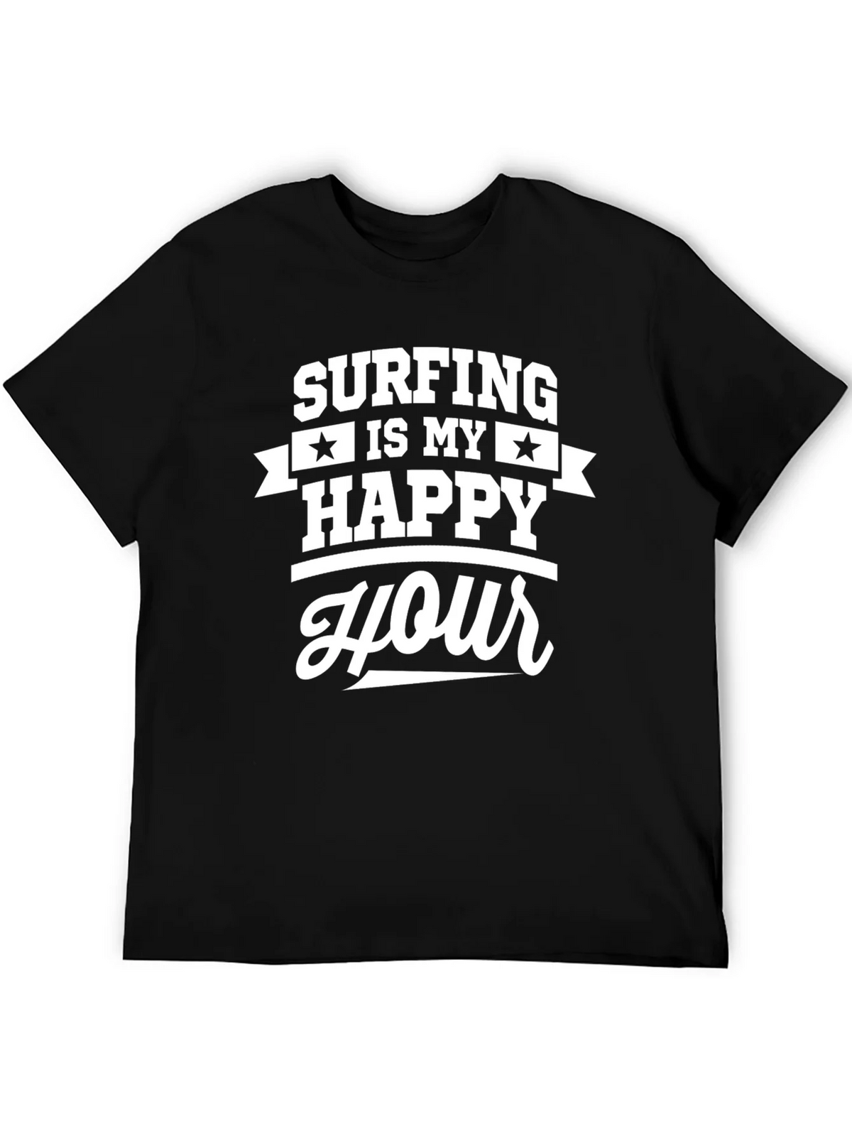 Surfing is My Happy Hour Graphic Tee - Black product image 5