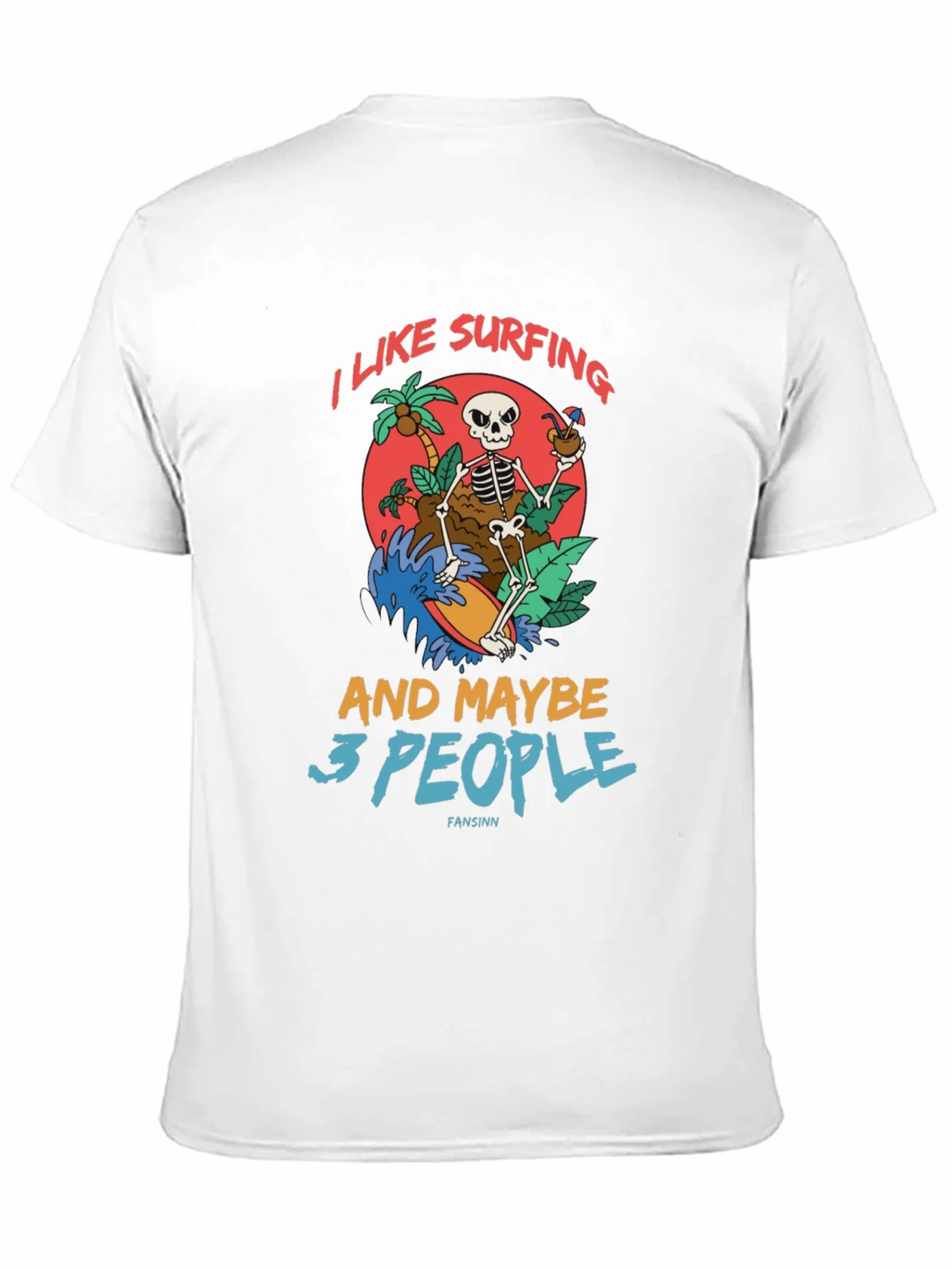 Humorous Skeleton Surfing Graphic Tee product image 10