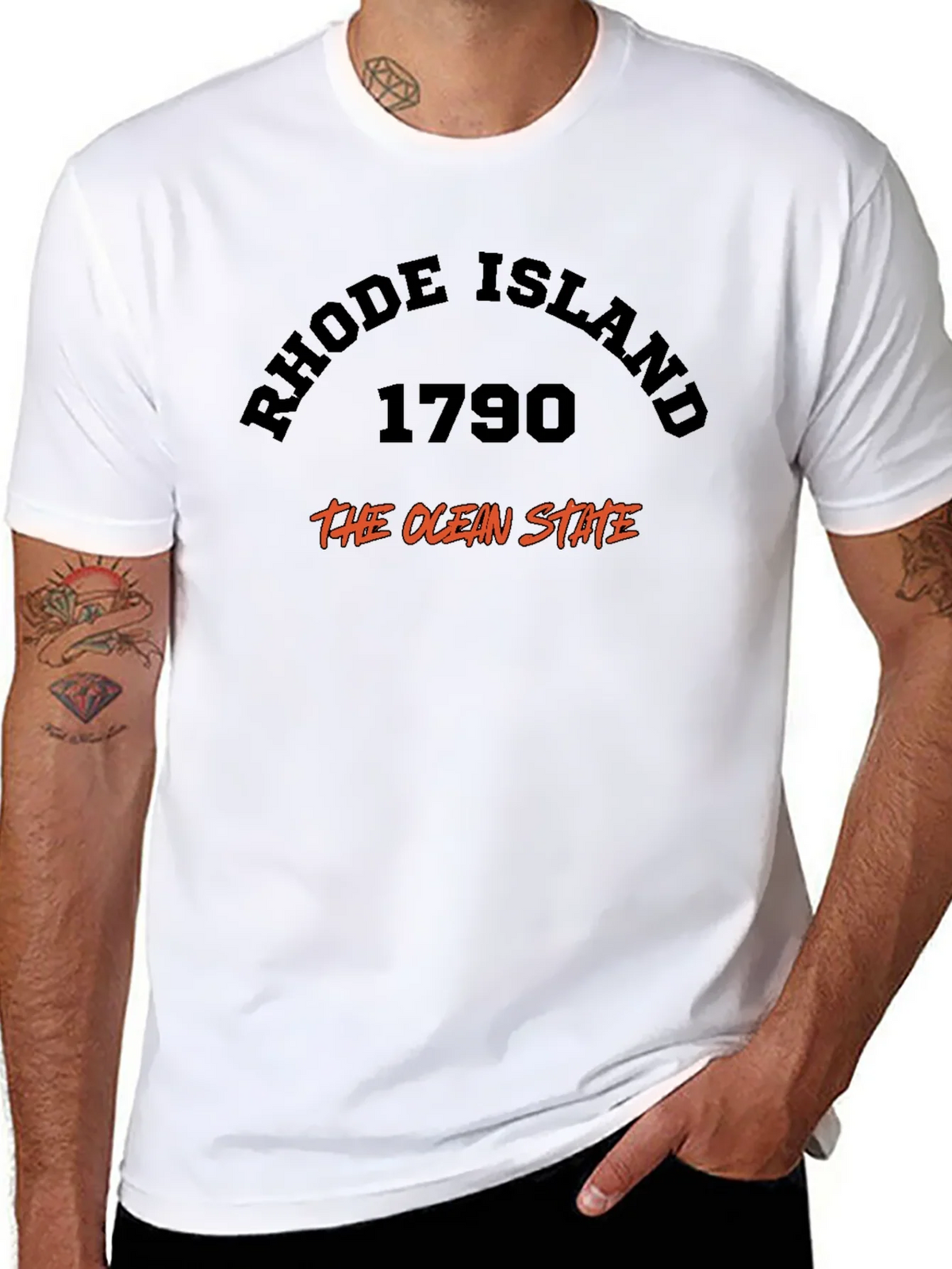 Rhode Island 1790 Ocean State Black T-Shirt product image 5