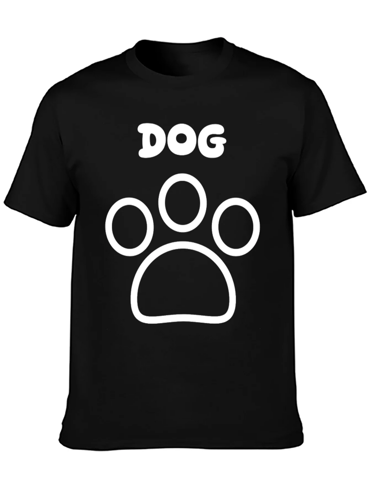 Dog Paw Print Graphic Tee - Black Cotton T-Shirt product image 3