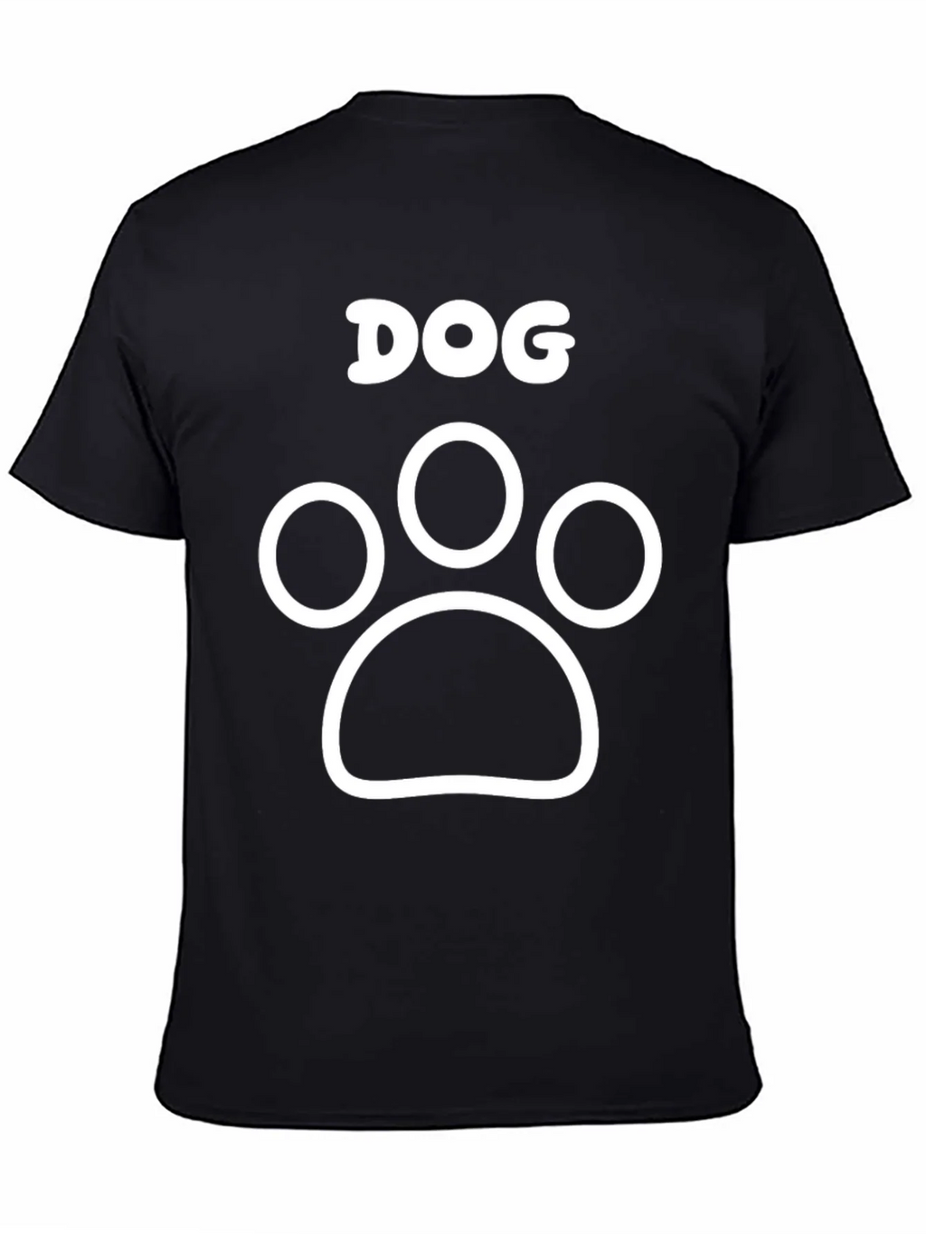 Dog Paw Print Graphic Tee - Black Cotton T-Shirt product image 4