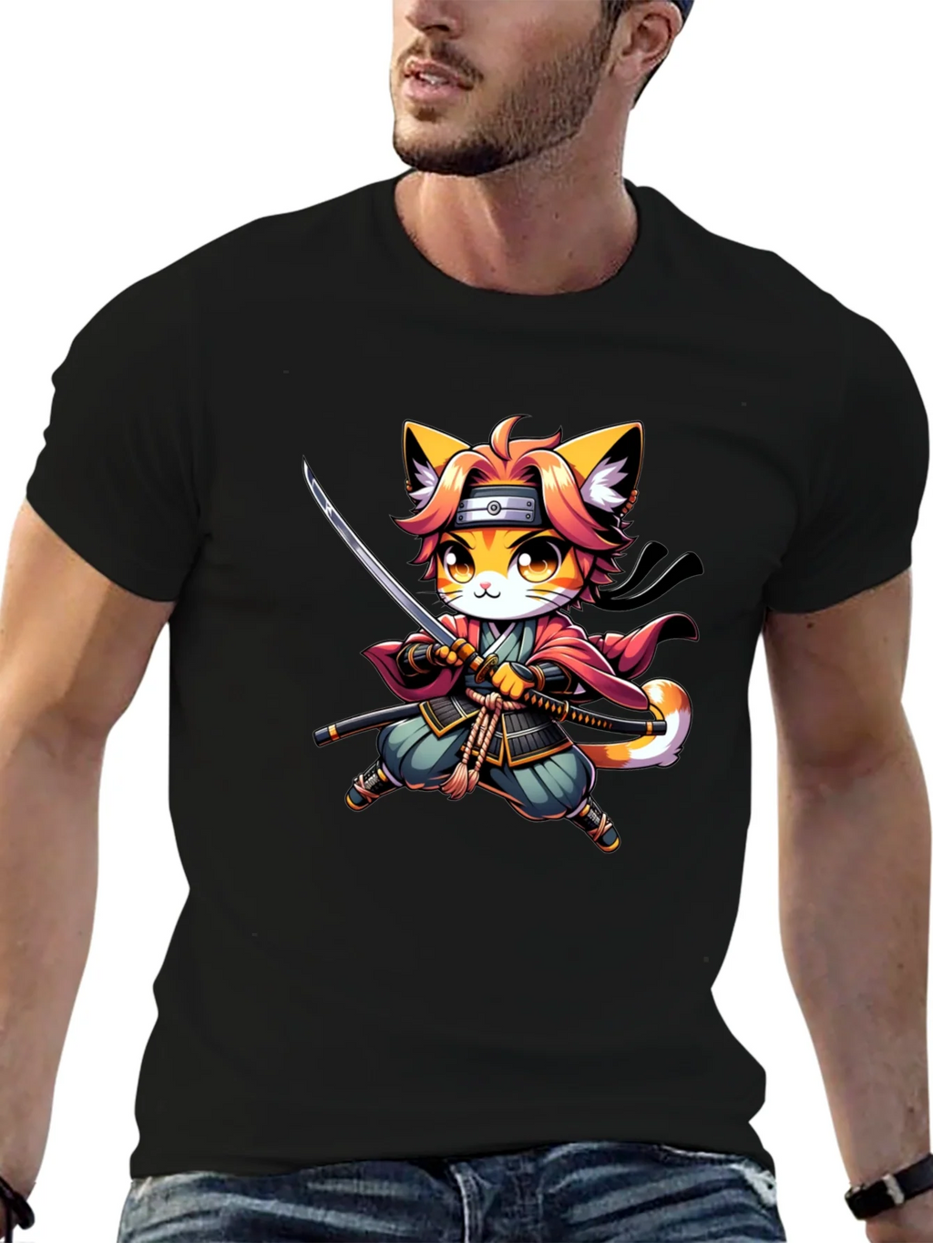 Ninja Cat T-Shirt - Black product image 6