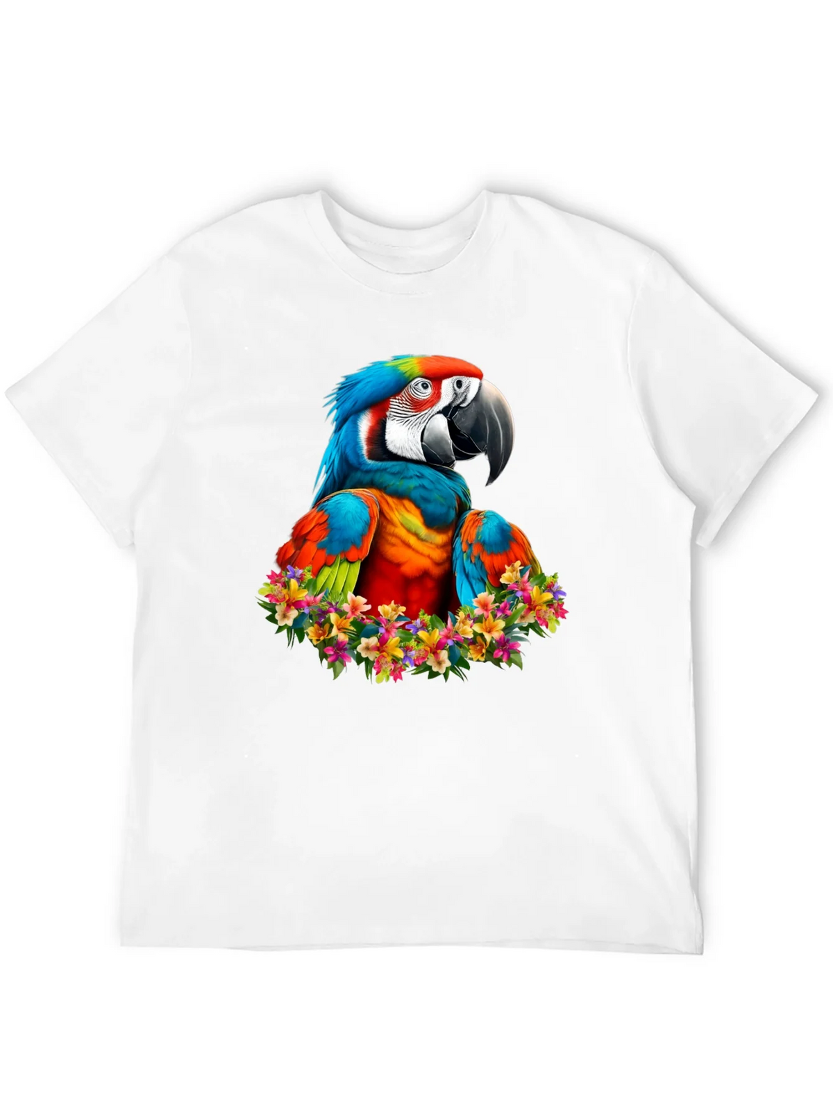 Macaw Parrot Floral Wreath Graphic T-Shirt product image 10