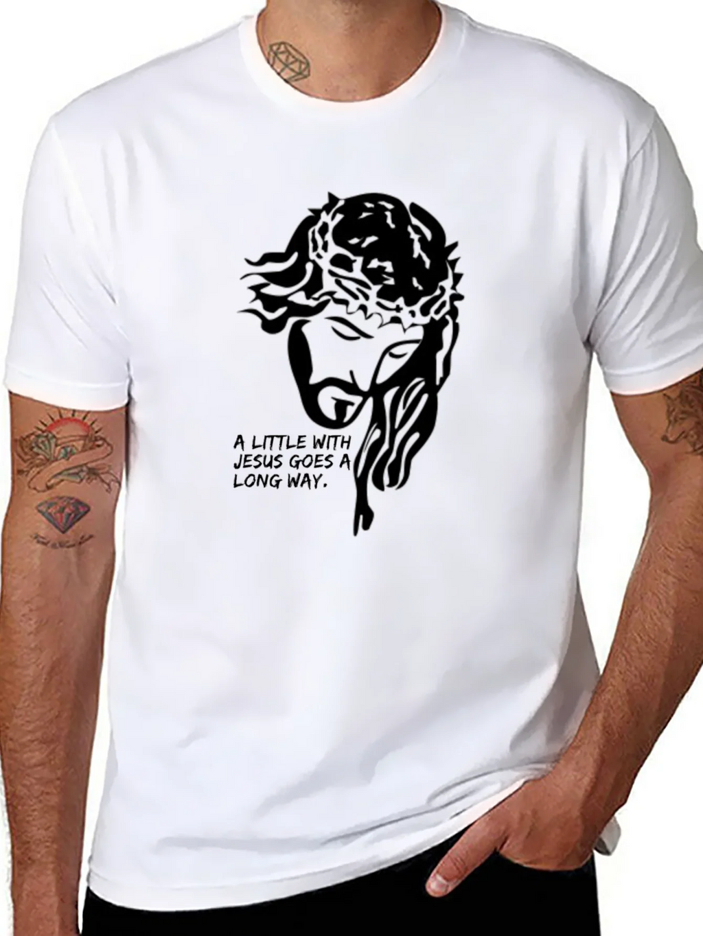 Jesus Graphic Print Black T-Shirt product image 6
