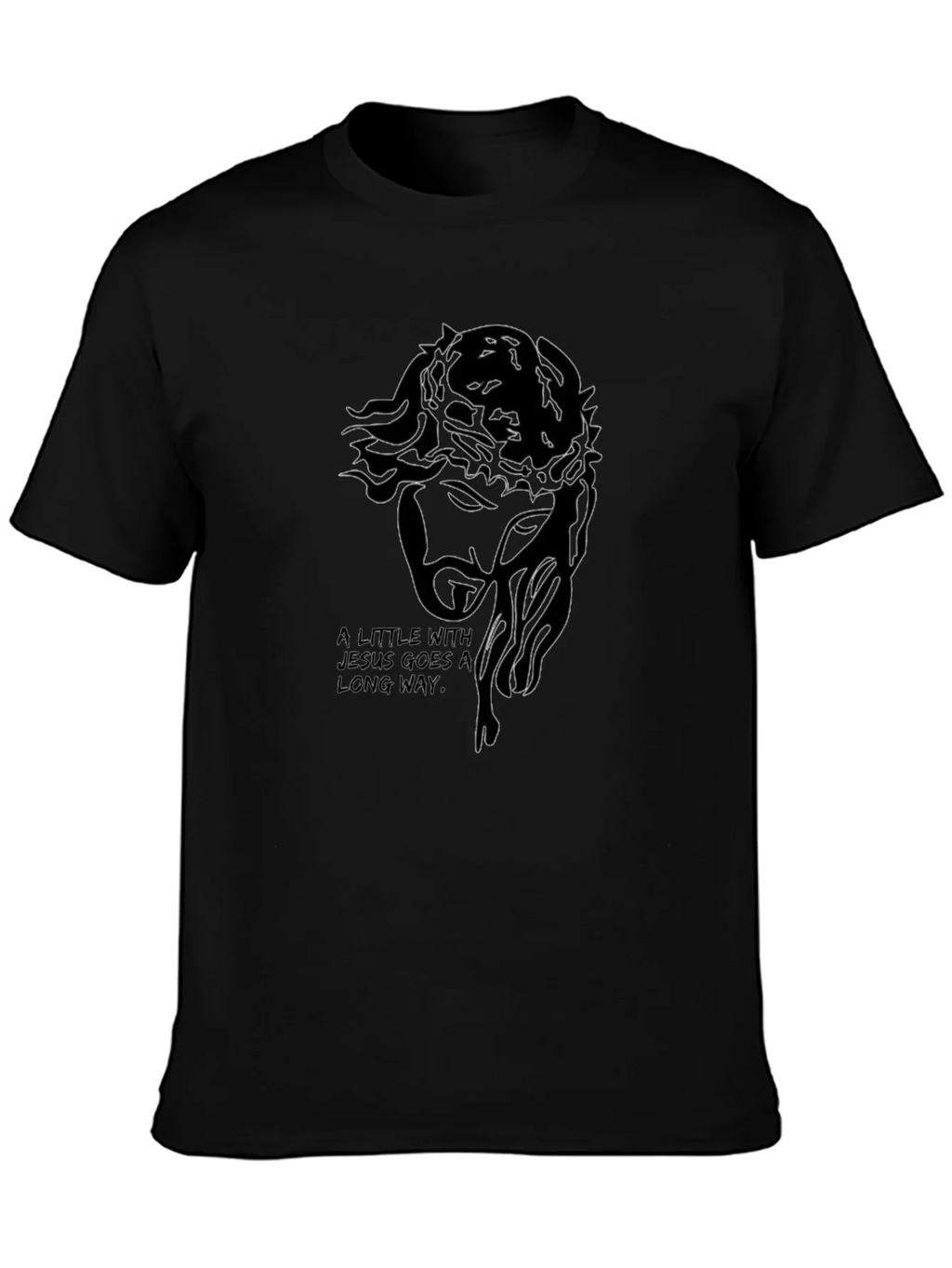 Jesus Graphic Print Black T-Shirt product image 3