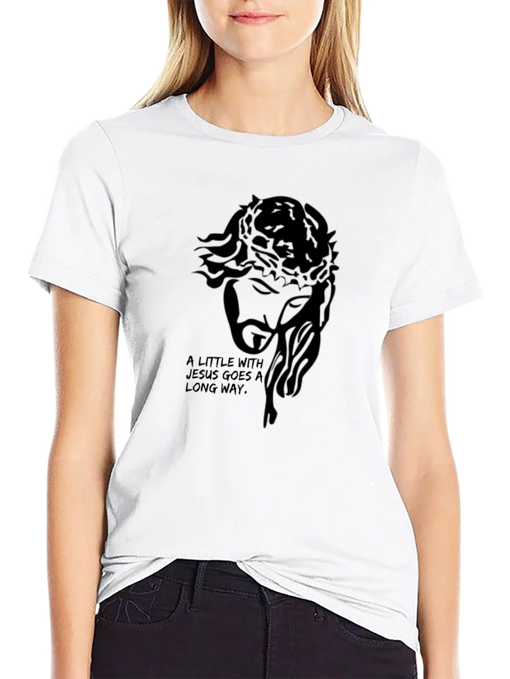 Jesus Graphic Print Black T-Shirt product image 7