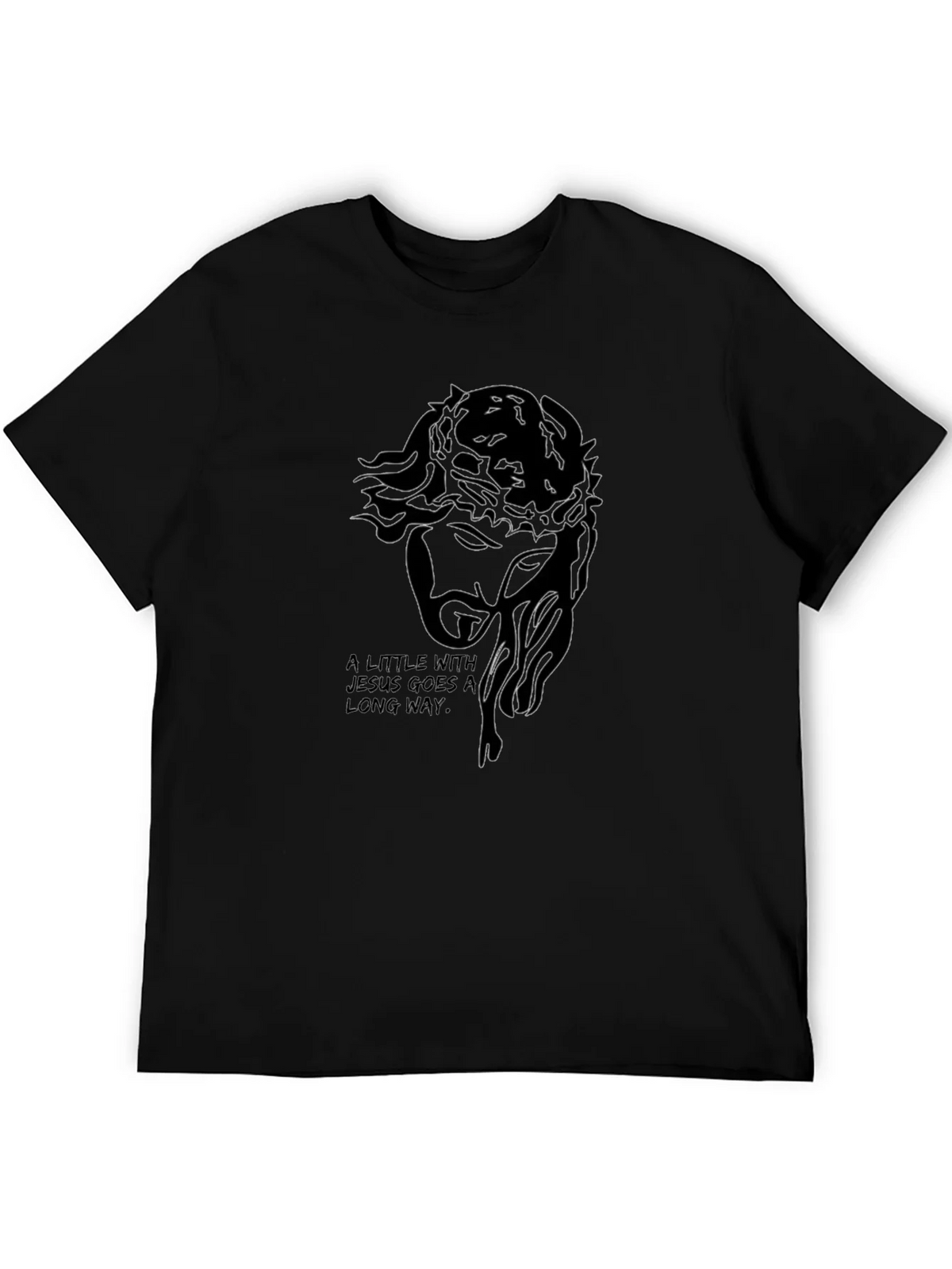 Jesus Graphic Print Black T-Shirt product image 4