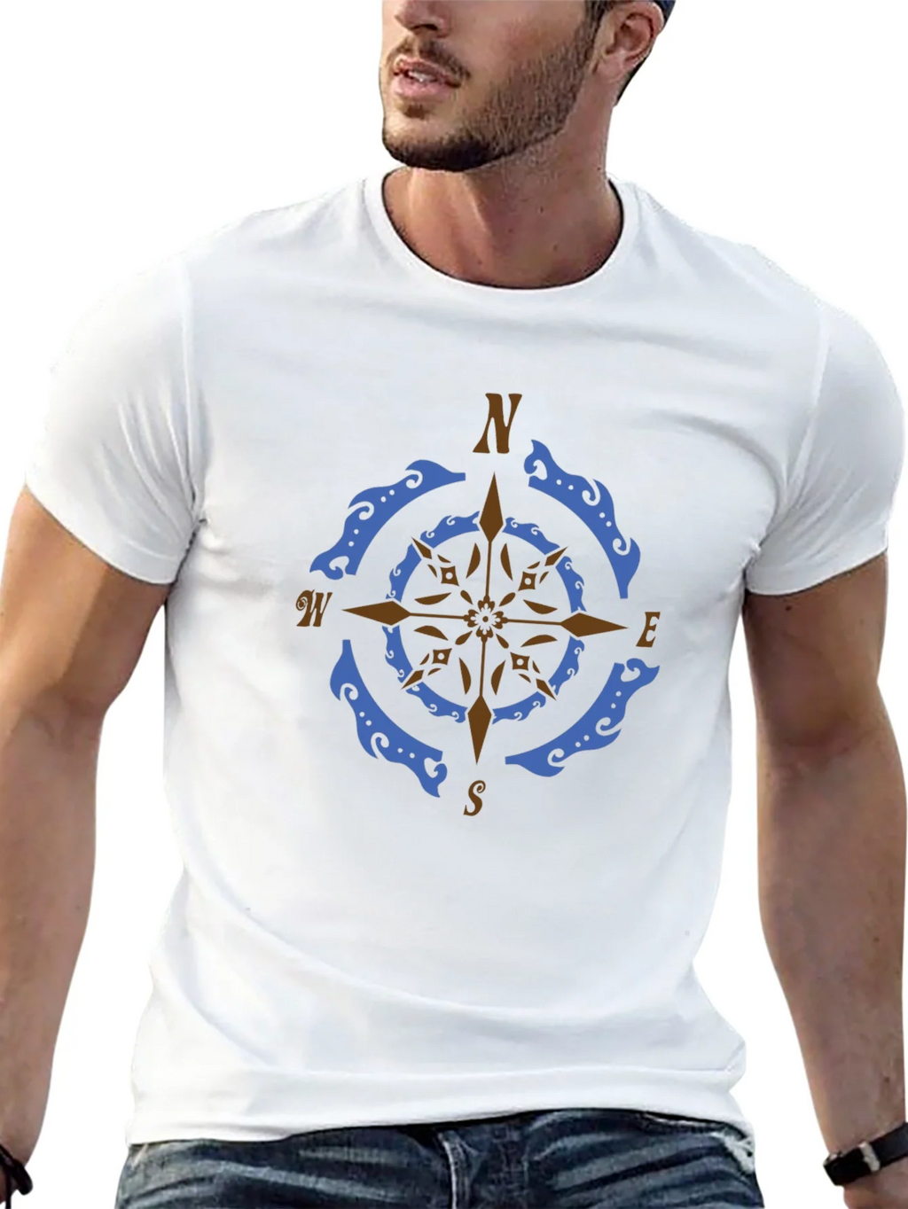 Nautical Compass Rose Graphic Tee - Black product image 12