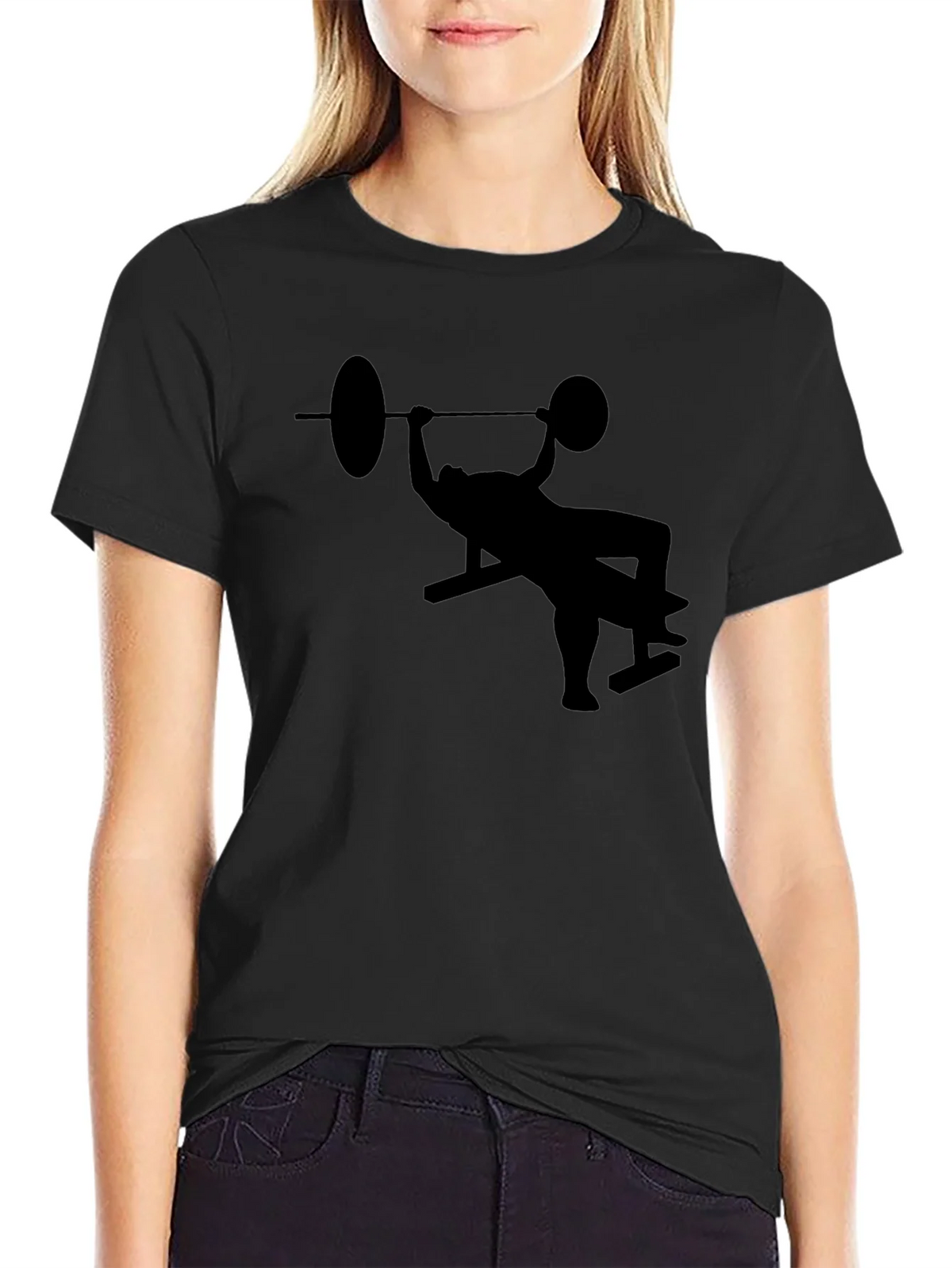 Bench Press Silhouette Black T-Shirt product image 2