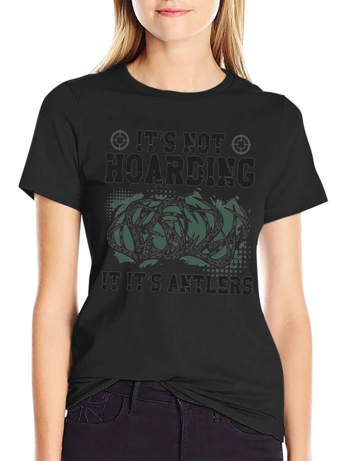 Its Not Hoarding Antlers Funny Hunting Graphic T-Shirt product image 2