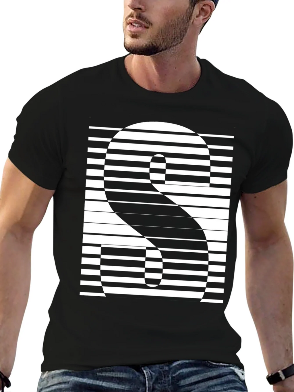 Abstract Striped S Graphic Tee product image 6