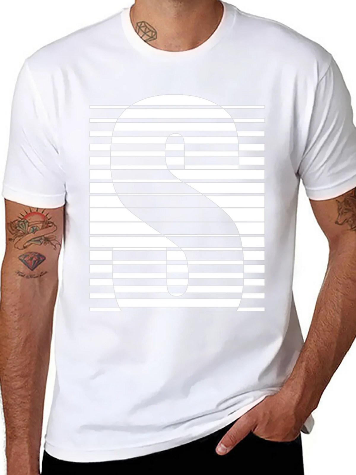 Abstract Striped S Graphic Tee product image 7