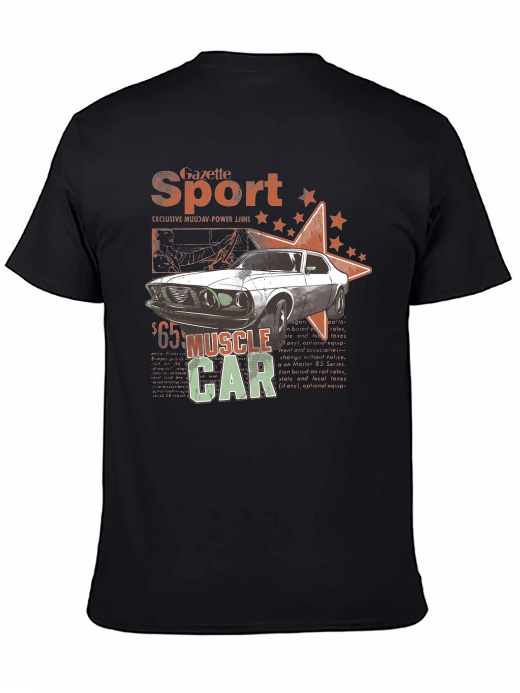 Muscle Car Gazette Sport Black T-Shirt product image 3