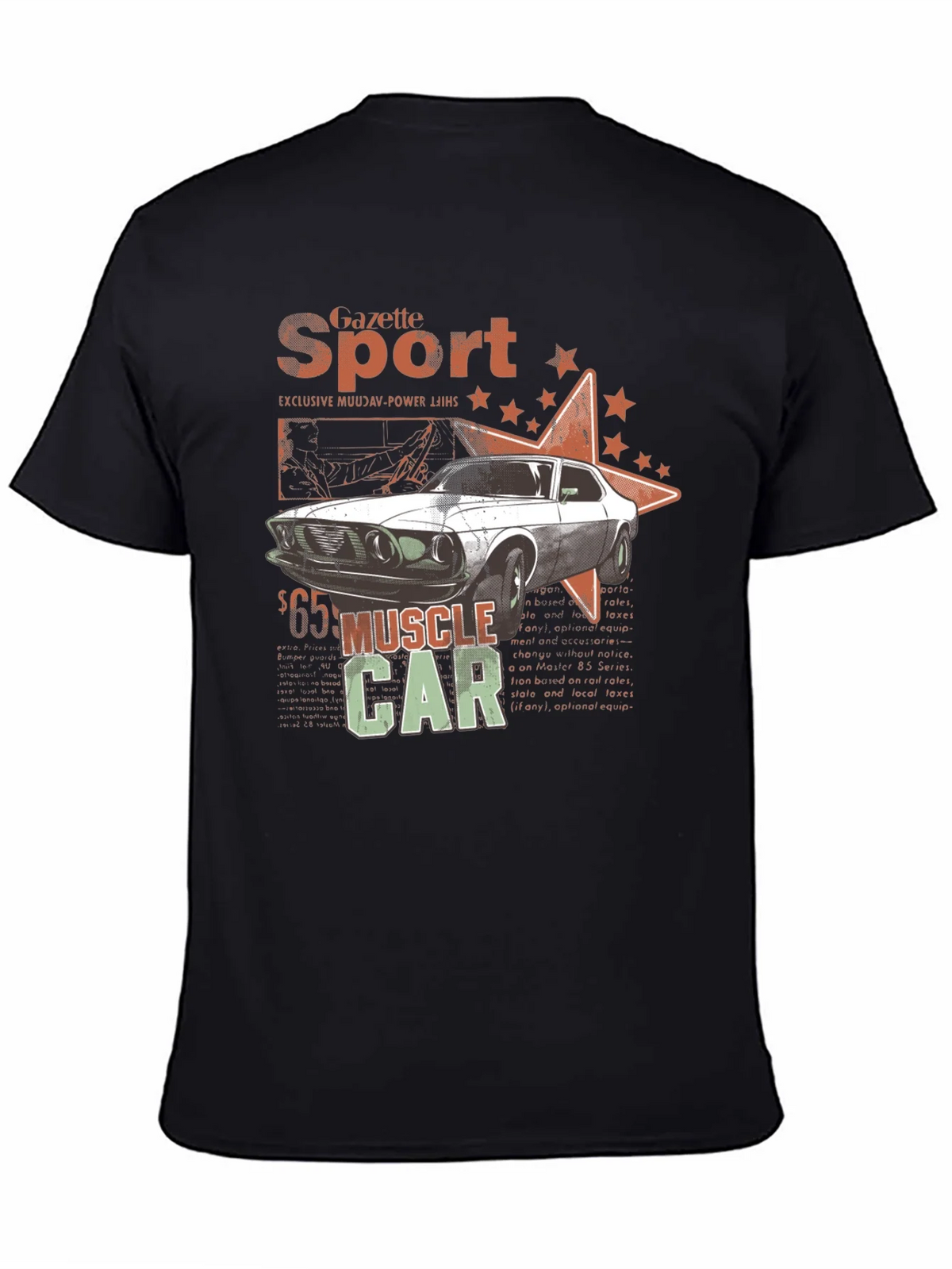 Muscle Car Gazette Sport Black T-Shirt product image 3