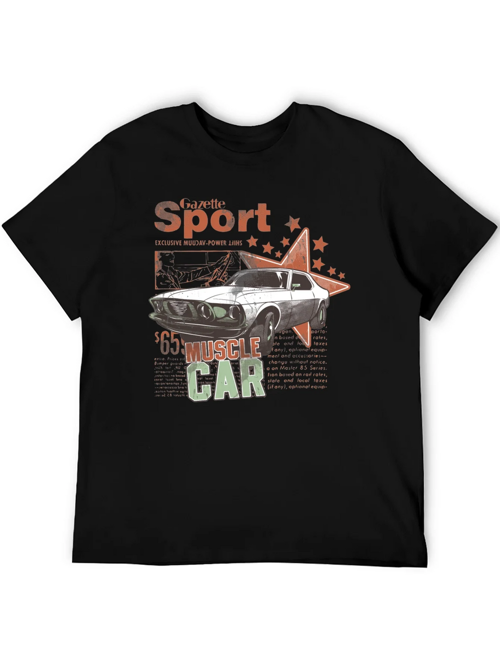 Muscle Car Gazette Sport Black T-Shirt product image 4