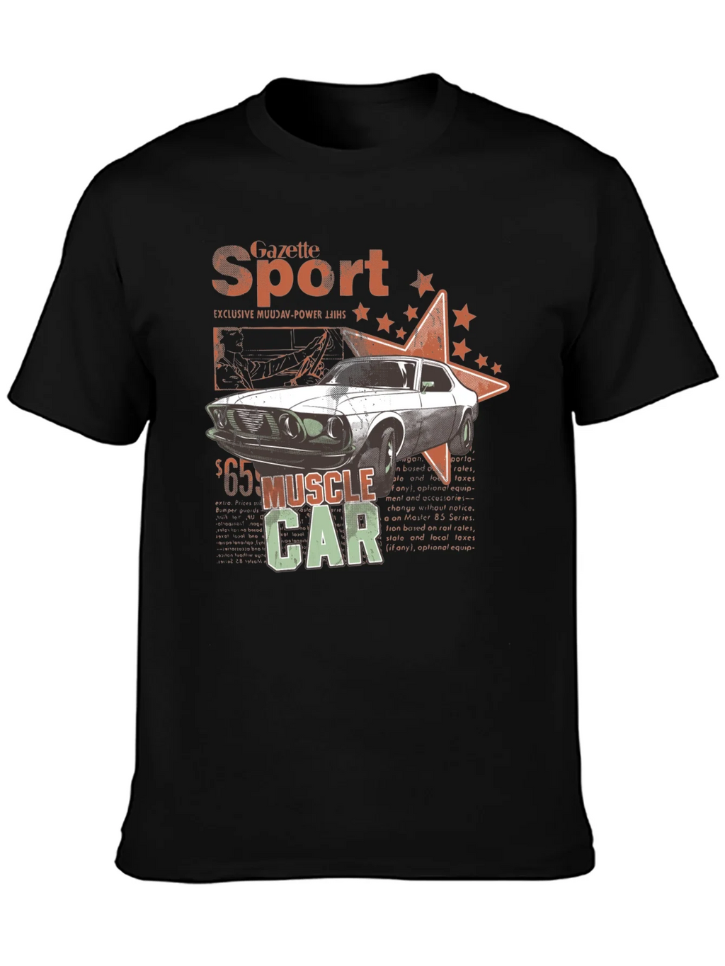 Muscle Car Gazette Sport Black T-Shirt product image 2