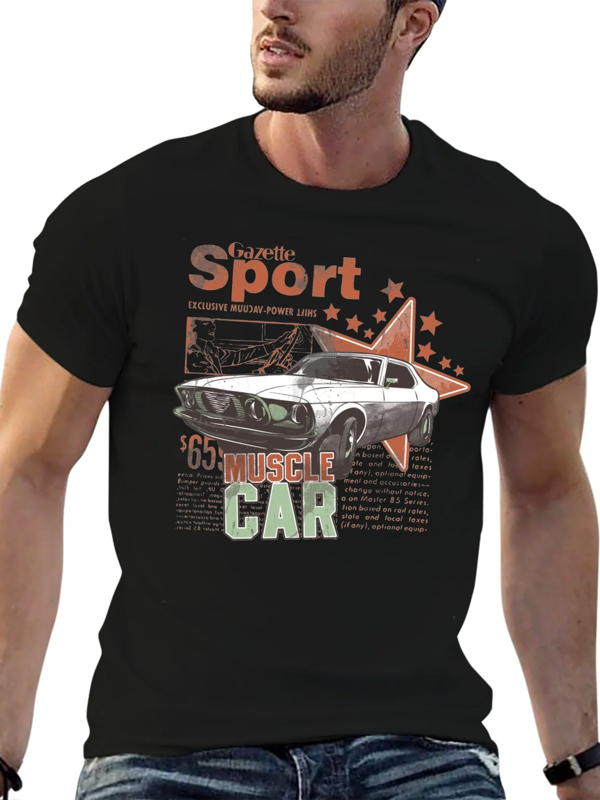 Muscle Car Gazette Sport Black T-Shirt product image 5