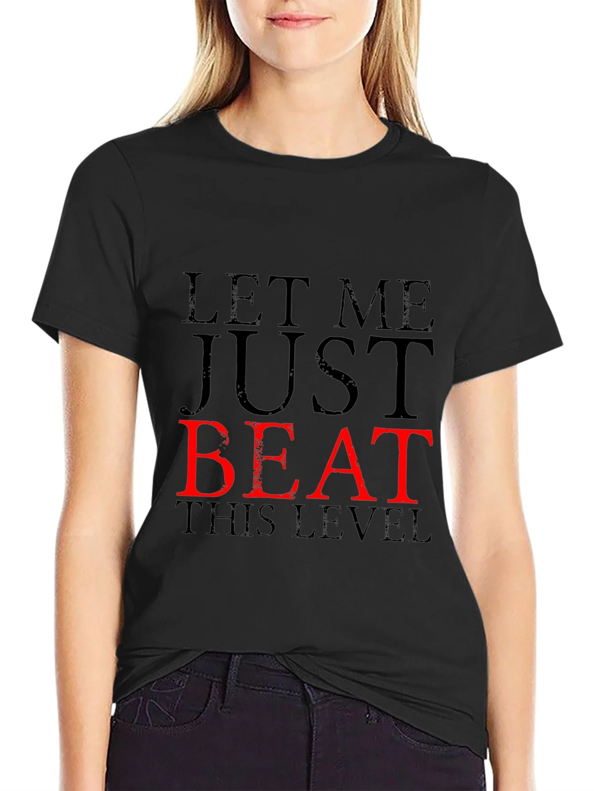 Let Me Just Beat This Level Black T-Shirt product image 2