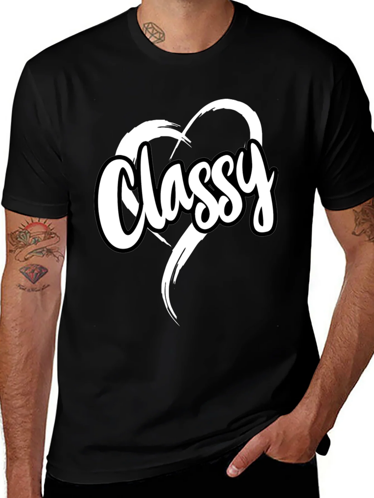 Classy Heart Tee - Stylish Black T-Shirt product image 1