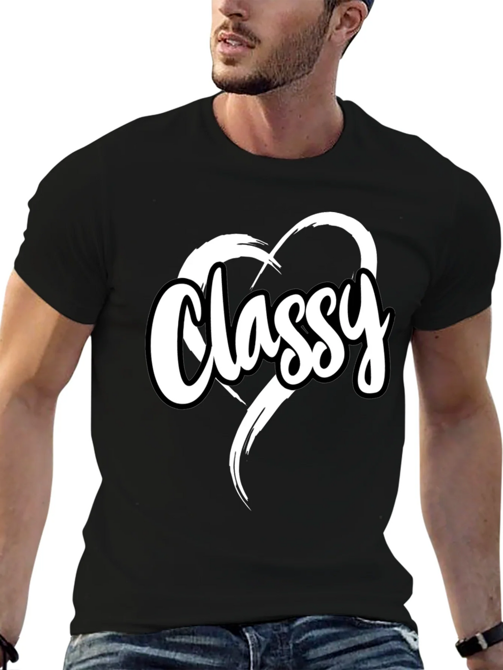 Classy Heart Tee - Stylish Black T-Shirt product image 6